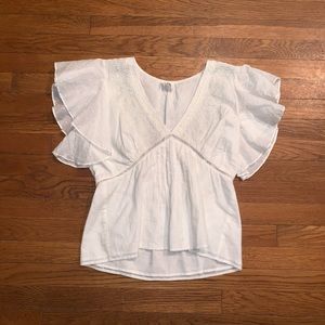 Shopbop dRA Los Angeles white flutter sleeve top